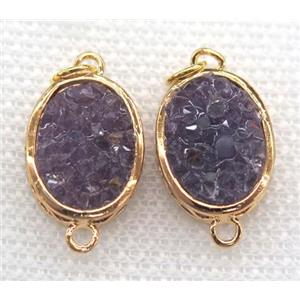gemstone connector, oval, gold plated, approx 12x16mm [GMPDA5791-12X16MM]