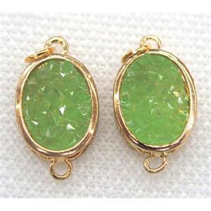 gemstone connector, oval, gold plated, approx 12x16mm [GMPDA5792-12X16MM]
