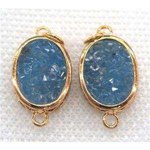 gemstone connector, oval, gold plated, approx 12x16mm [GMPDA5793-12X16MM]
