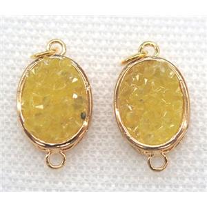 gemstone connector, oval, gold plated, approx 12x16mm [GMPDA5794-12X16MM]