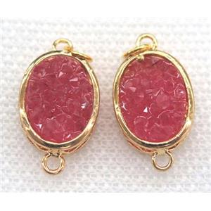 gemstone connector, oval, gold plated, approx 12x16mm [GMPDA5795-12X16MM]