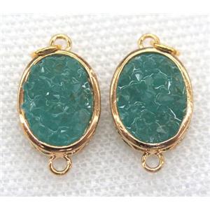 gemstone connector, oval, gold plated, approx 12x16mm [GMPDA5797-12X16MM]