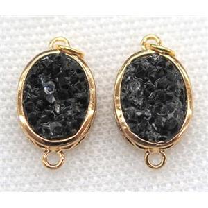 gemstone connector, oval, gold plated, approx 12x16mm [GMPDA5798-12X16MM]