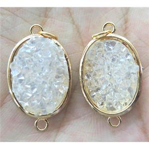 gemstone connector, oval, gold plated, approx 12x16mm [GMPDA5799-12X16MM]