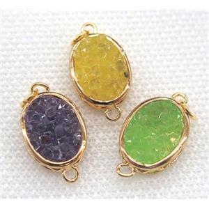 gemstone connector, oval, gold plated, approx 12x16mm [GMPDA5800-12X16MM]