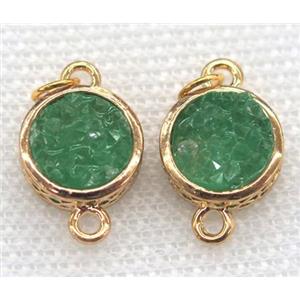 gemstone connector, round, gold plated, approx 12mm dia [GMPDA5802-12MM]