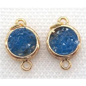 gemstone connector, round, gold plated, approx 12mm dia [GMPDA5803-12MM]