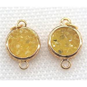 gemstone connector, round, gold plated, approx 12mm dia [GMPDA5804-12MM]