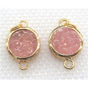 gemstone connector, round, gold plated, approx 12mm dia [GMPDA5806-12MM]