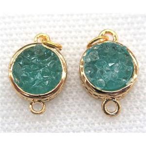 gemstone connector, round, gold plated, approx 12mm dia [GMPDA5807-12MM]
