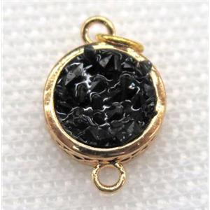 gemstone connector, round, gold plated, approx 12mm dia [GMPDA5808-12MM]