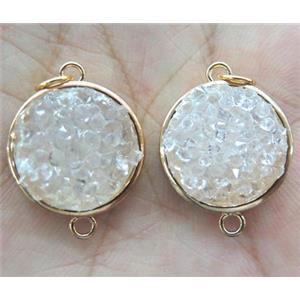 gemstone connector, round, gold plated, approx 12mm dia [GMPDA5809-12MM]