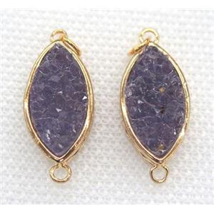 gemstone connector, oval, gold plated, approx 12x20mm [GMPDA5811]