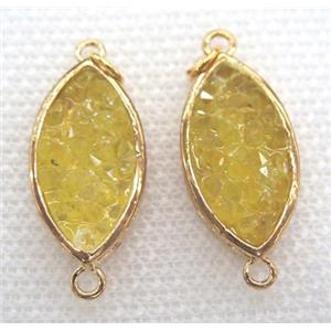 gemstone connector, oval, gold plated, approx 12x20mm [GMPDA5813]