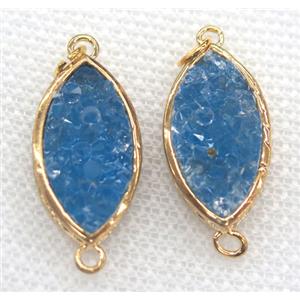 gemstone connector, oval, gold plated, approx 12x20mm [GMPDA5814]