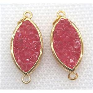 gemstone connector, oval, gold plated, approx 12x20mm [GMPDA5815]