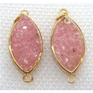 gemstone connector, oval, gold plated, approx 12x20mm [GMPDA5816]