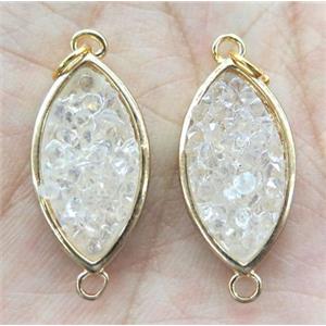 gemstone connector, oval, gold plated, approx 12x20mm [GMPDA5819]