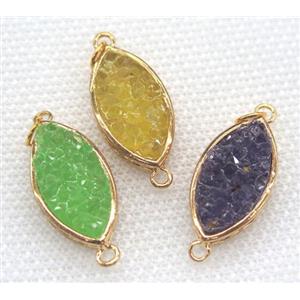 gemstone connector, oval, gold plated, approx 12x20mm [GMPDA5820]