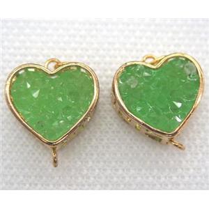 gemstone connector, heart, gold plated, approx 16mm dia [GMPDA5821]
