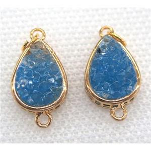 gemstone connector, teardrop, gold plated, approx 12x16mm [GMPDA5830]