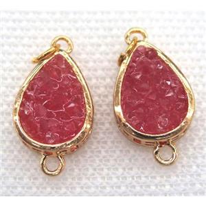 gemstone connector, teardrop, gold plated, approx 12x16mm [GMPDA5832]