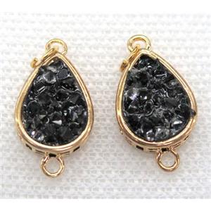 gemstone connector, teardrop, gold plated, approx 12x16mm [GMPDA5834]