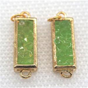 gemstone connector, rectangle, gold plated, approx 7x17mm [GMPDA5837]