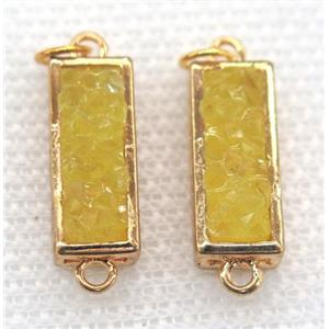 gemstone connector, rectangle, gold plated, approx 7x17mm [GMPDA5838]