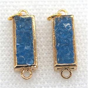 gemstone connector, rectangle, gold plated, approx 7x17mm [GMPDA5839]
