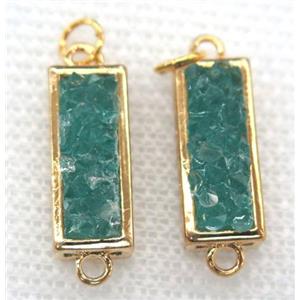 gemstone connector, rectangle, gold plated, approx 7x17mm [GMPDA5842]