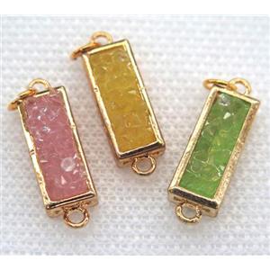 gemstone connector, rectangle, gold plated, approx 7x17mm [GMPDA5844]