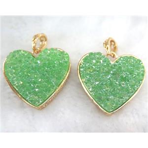 druzy resin pendant, gold plated, approx 28-33mm [GMPDA5896]