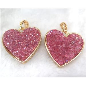 druzy resin pendant, gold plated, approx 28-33mm [GMPDA5899]