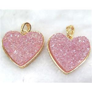 druzy resin pendant, gold plated, approx 28-33mm [GMPDA5900]