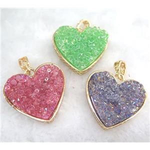 druzy resin pendant, gold plated, approx 28-33mm [GMPDA5904]