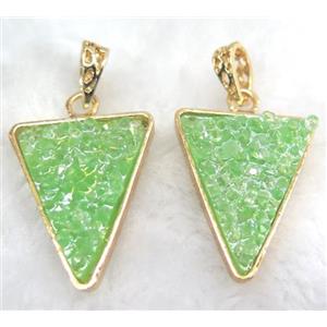 druzy resin pendant, gold plated, approx 24-28mm [GMPDA5935]