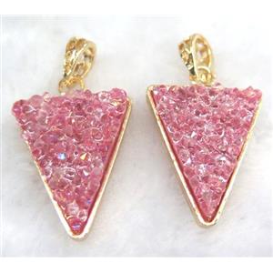 druzy resin pendant, gold plated, approx 24-28mm [GMPDA5938]