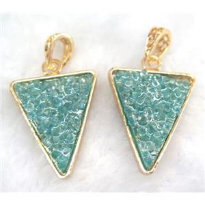 druzy resin pendant, gold plated, approx 24-28mm [GMPDA5940]