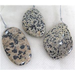 black spotted dalmatian jasper pendant, freeform, approx 25-50mm [GMPDA5946]
