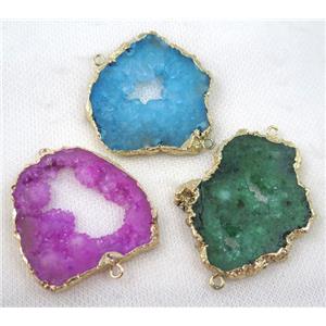 druzy sunagate connector, mix color, freeform, approx 20-40mm [GMPDA6038]