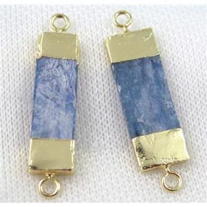 blue kyanite rectangle connector, gold plated, approx 10-35mm [GMPDA6042]