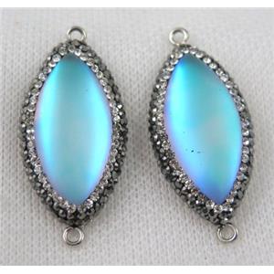 Moonlight connector connector pave rhinestone syntactic with crystal, matte, white, approx 17-33mm [GMPDA6056]