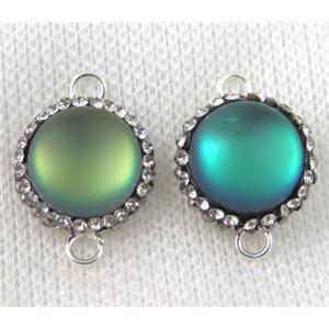 Moonlight connector connector pave rhinestone syntactic with crystal, matte, approx 14mm dia [GMPDA6058]