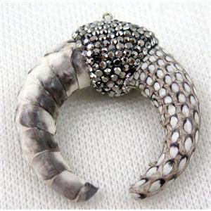 gemstone pendant paved rhinestone, approx 38-40mm [GMPDA6079]