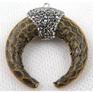 gemstone pendant paved rhinestone, approx 38-40mm [GMPDA6080]