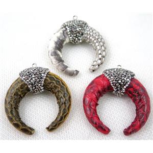 gemstone pendant paved rhinestone, approx 38-40mm [GMPDA6081]