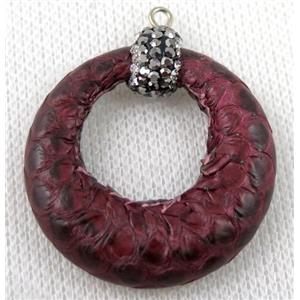 gemstone pendant paved rhinestone, approx 35mm dia [GMPDA6082]