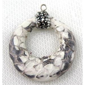 gemstone pendant paved rhinestone, approx 35mm dia [GMPDA6083]