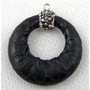 gemstone pendant paved rhinestone, approx 35mm dia [GMPDA6086]